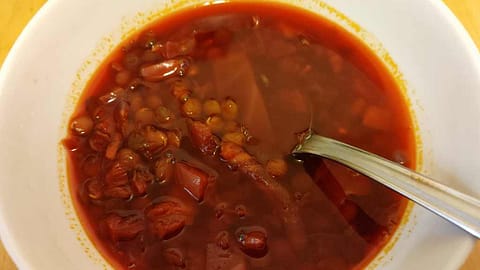 Beet and Lentil Soup